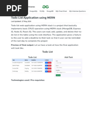 Todo List Application using MERN