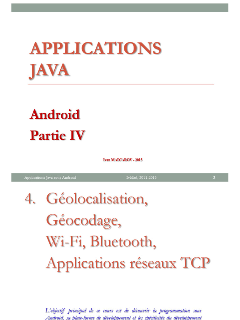Développement d'applications Java Android | PDF | Java (Langage de ...