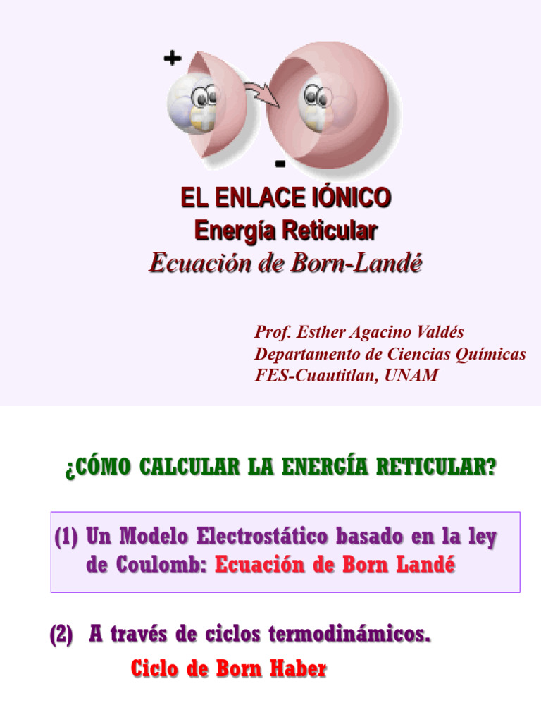 Cálculo de Energía Reticular Iónica | PDF | Enlace iónico | Física