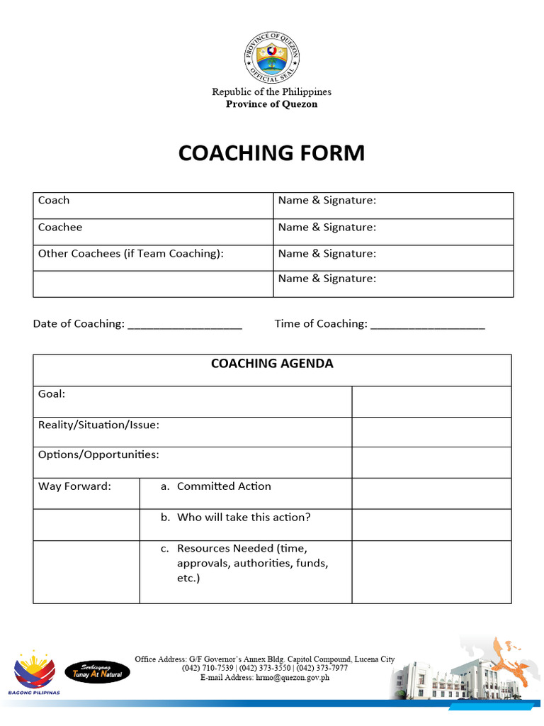 Employee Coaching Form Template | PDF