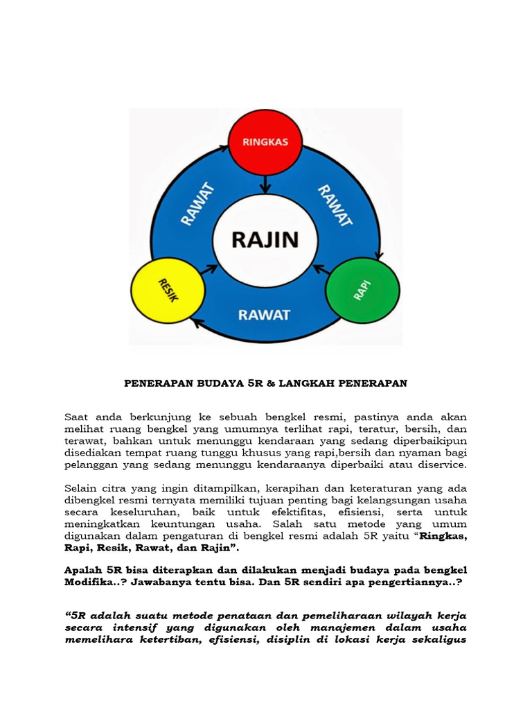 Penerapan Budaya 5R di Bengkel Motor | PDF