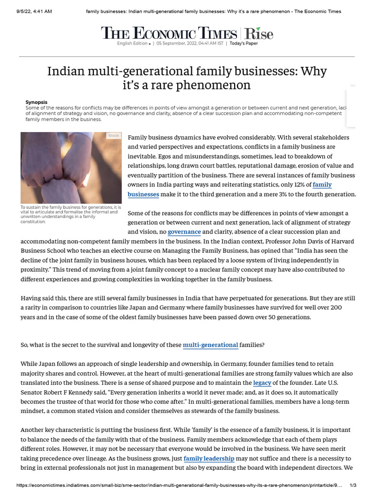 Indian Family Business Longevity | PDF | Governance