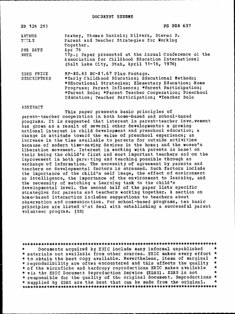 Teacher parent working together pdf