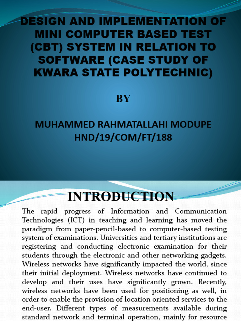 Mini CBT System Design for Education | PDF | Computer Security | Security