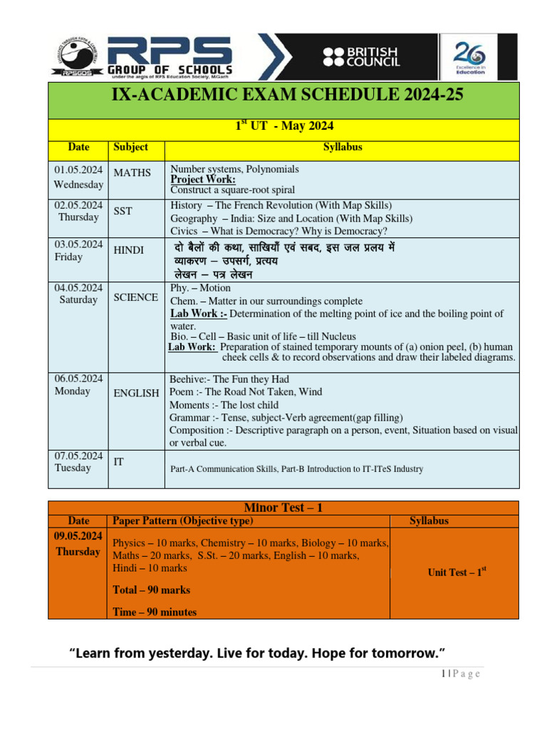 Academic Exam Schedule 2024-25 | PDF | Mixture | Physical Sciences