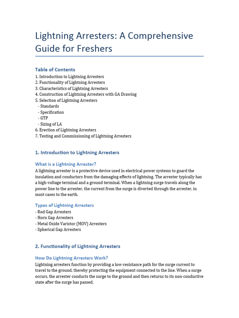 Lightning Arrester Installation Guide | PDF | Insulator (Electricity ...
