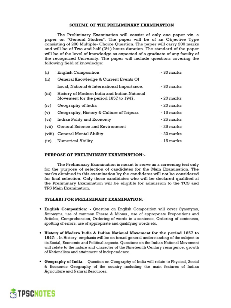 tpsc-syllabus-of-preliminary-examination-of-tcs-gr-ii-tps-gr-ii