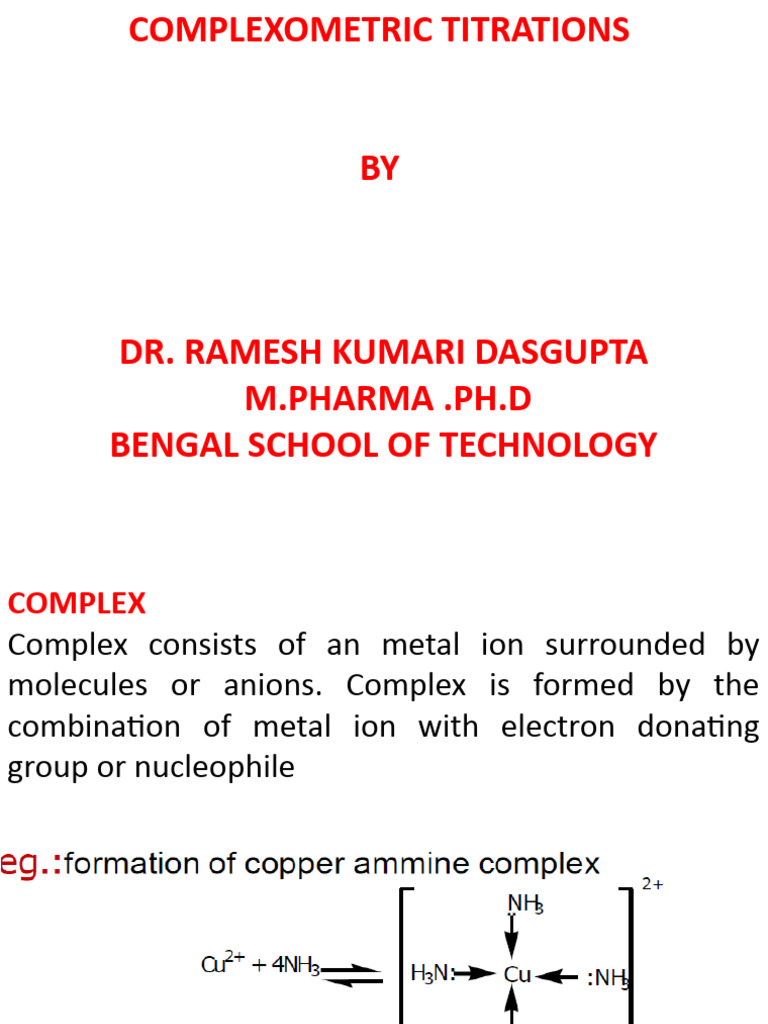 Complexometry | PDF | Chemistry | Titration