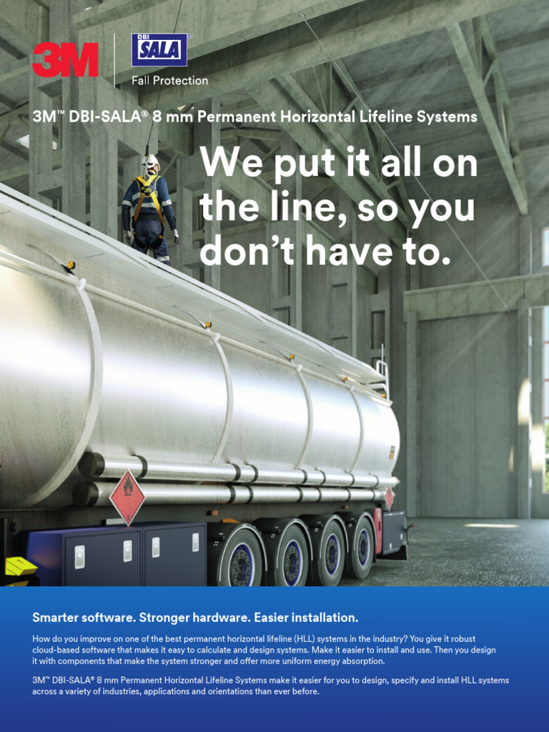 3m Dbi Sala 8mm Permanent Horizontal Lifeline System Trifold Brochure 1