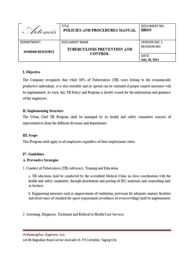 X - 4.0 TB Prevention & Control | PDF | Employment | Tuberculosis