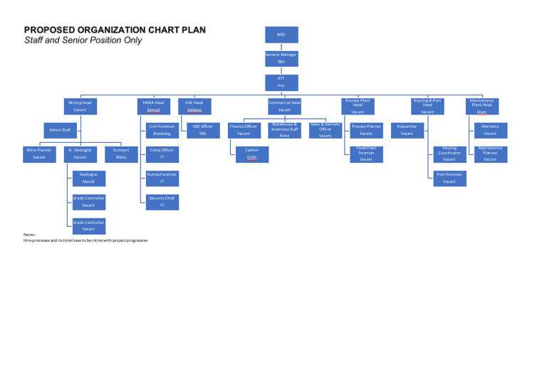 Proposed Organization Chart Overview | PDF | Logistics | Inventory