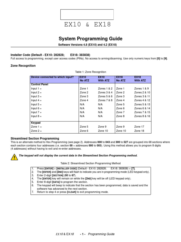 EX10 & EX18 Programming Guide | PDF | Telephone Number | Telephone