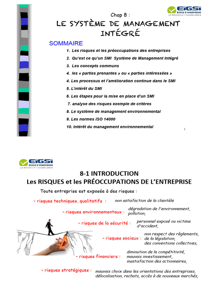 Chap 8 SMI Complet 2dia | PDF | Système de management de la qualité ...