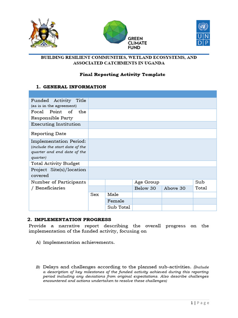 Uganda Wetland Ecosystem Resilience Report | PDF | Climate Resilience ...