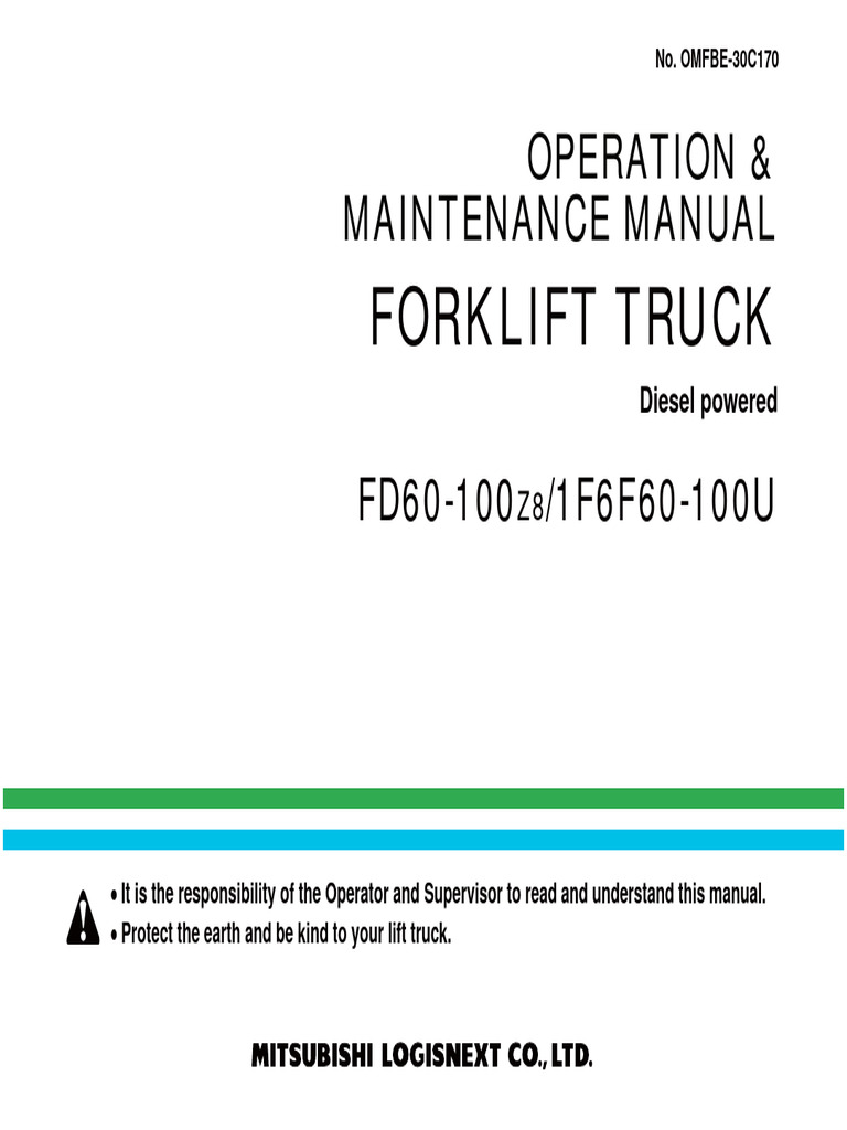 Forklift Operation & Maintenance Manual | PDF | Forklift | Truck