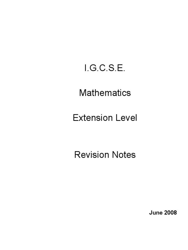IGCSE Maths Revision Notes Overview | PDF | Fraction (Mathematics ...