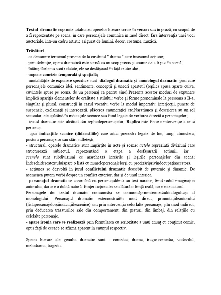 0 1 Textul Dramatic | PDF