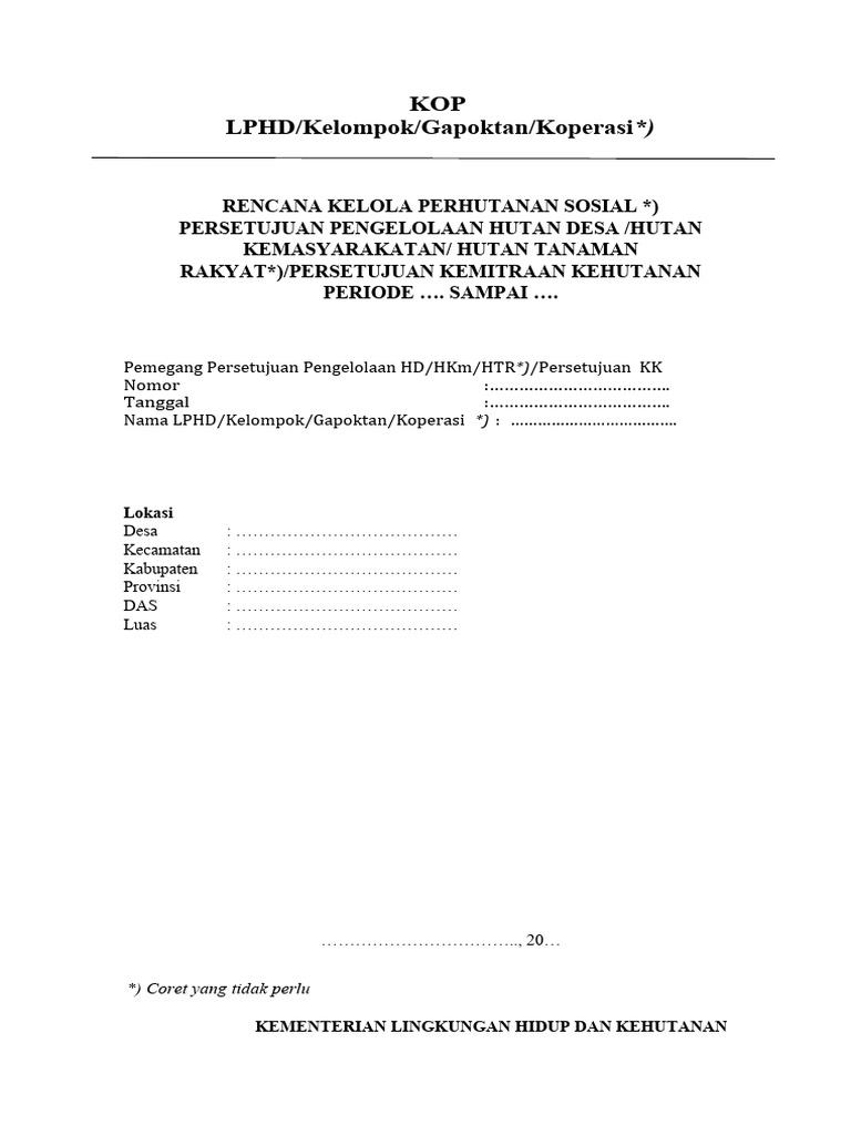 Rencana Kelola Perhutanan Sosial 2024-2033 | PDF