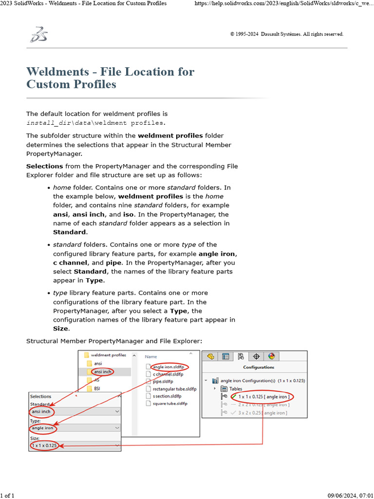 2023 SolidWorks - Weldments - File Location For Custom Profiles | PDF