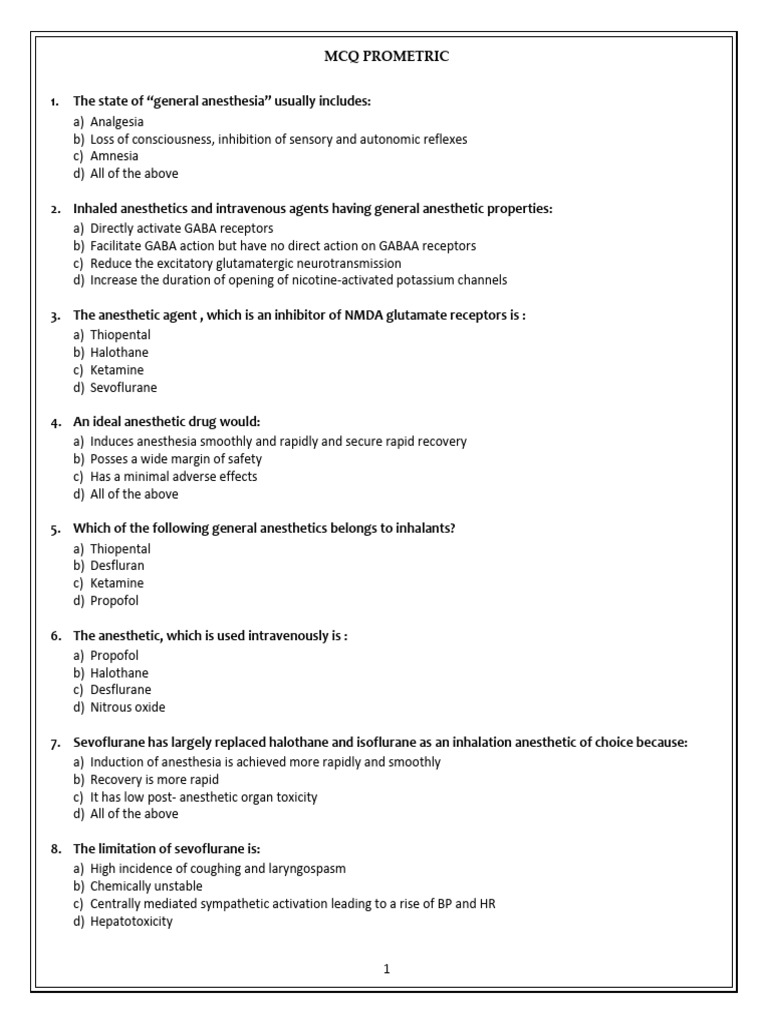 Anesthesia 2 Pdf Anesthesia Pharmacology