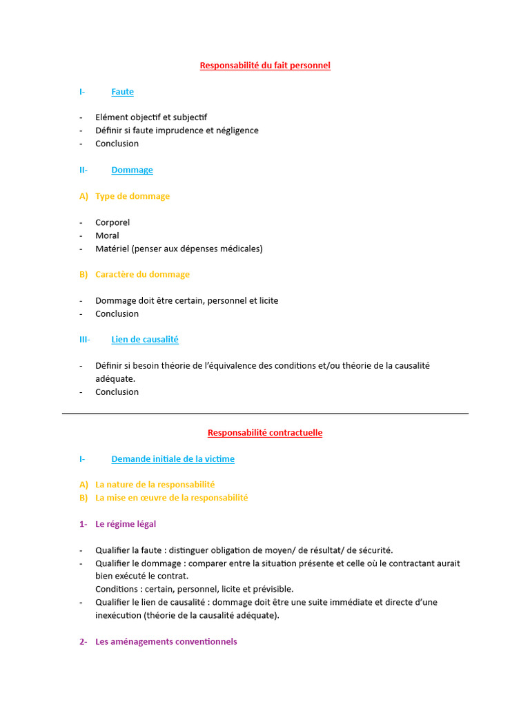 Cas Pratique de Responsabilité Civile | PDF | Responsabilité du fait d ...