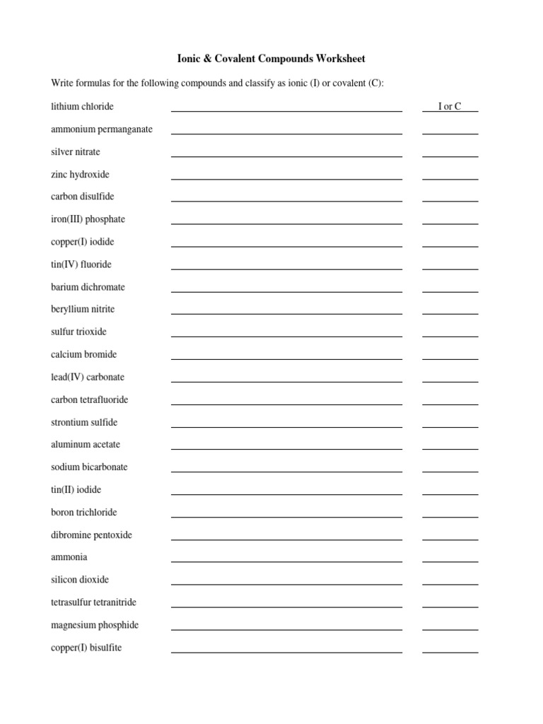 Ionic and Covalent Compounds Guide | PDF | Hydroxide | Oxide