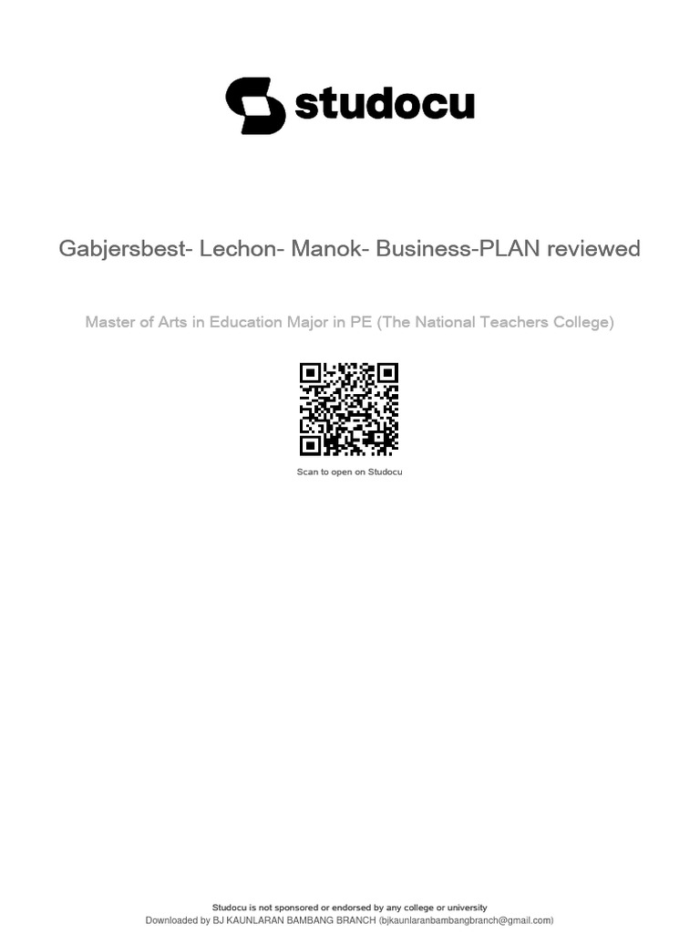 Marinduque Lechon Manok Business Plan | PDF