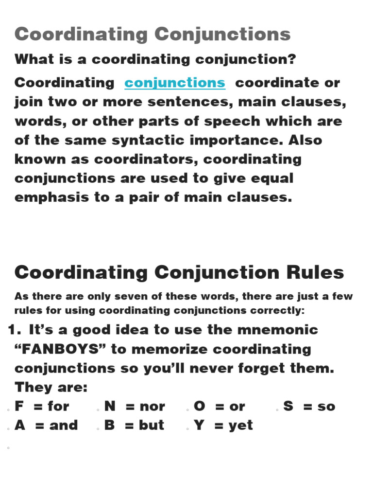 Coordinating Conjunctions | PDF | Linguistic Typology | Semantics