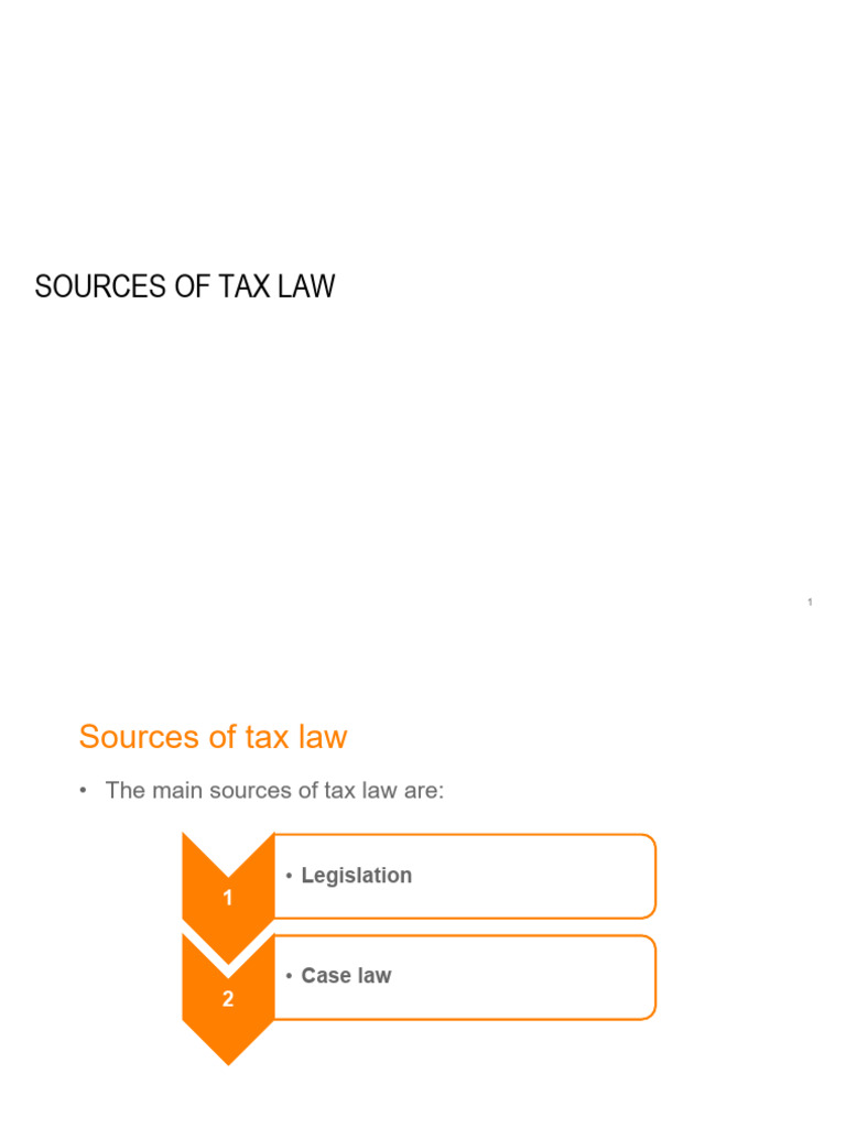 Week 1 Sources of Tax Law | PDF | Taxes | Taxation In The United States