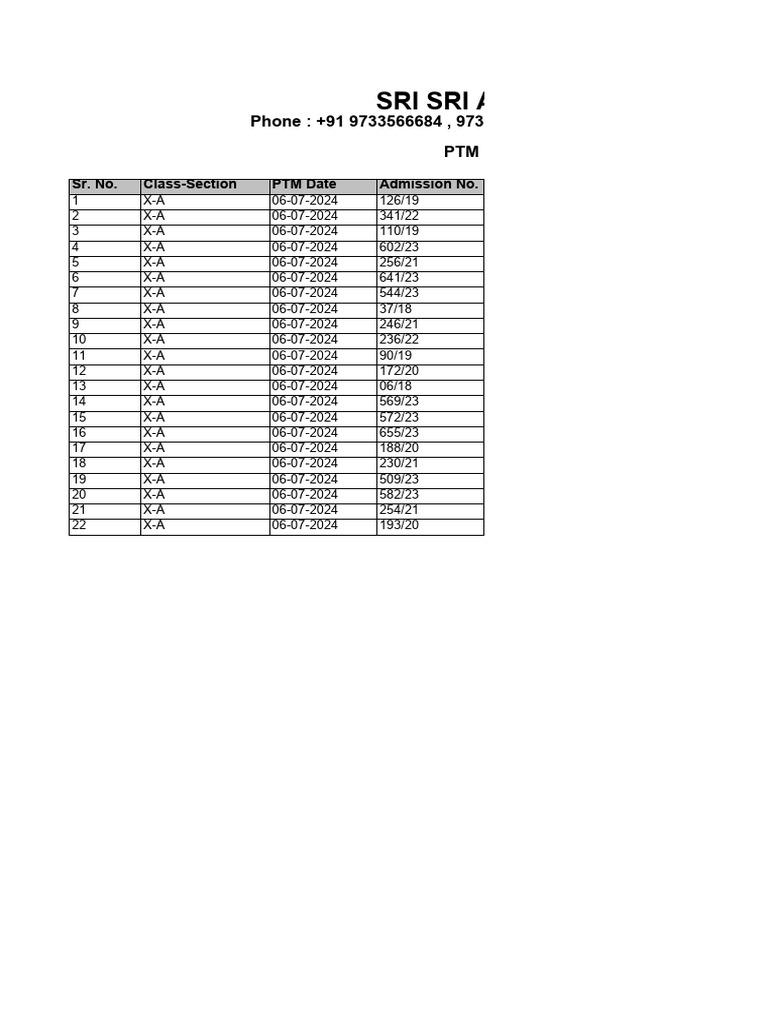 PTM Schedule and Student Performance Report | PDF