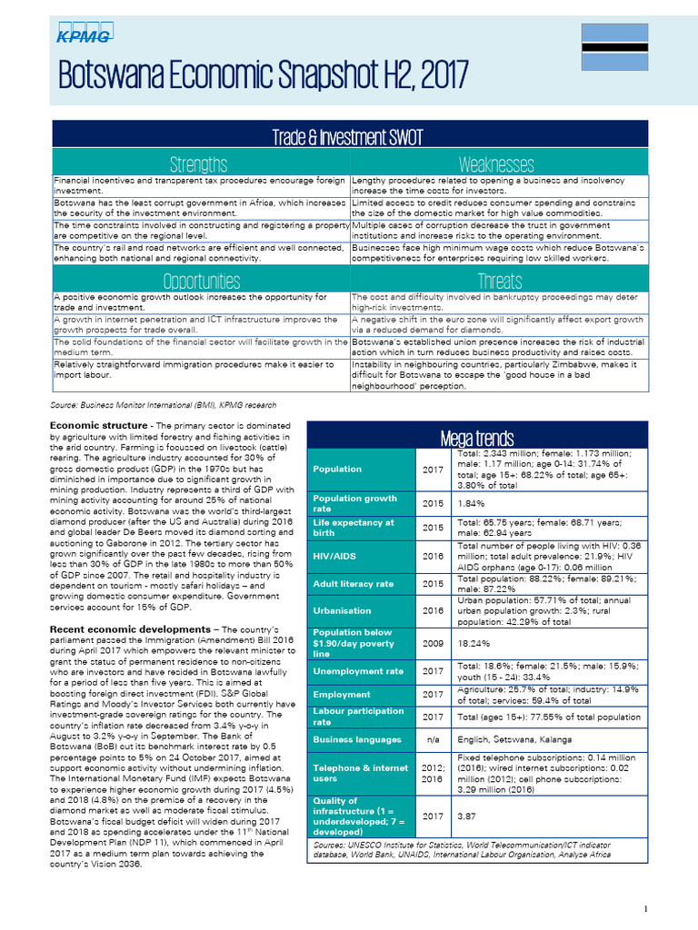 Botswana 2017h2 Pdf Government Budget Balance Botswana