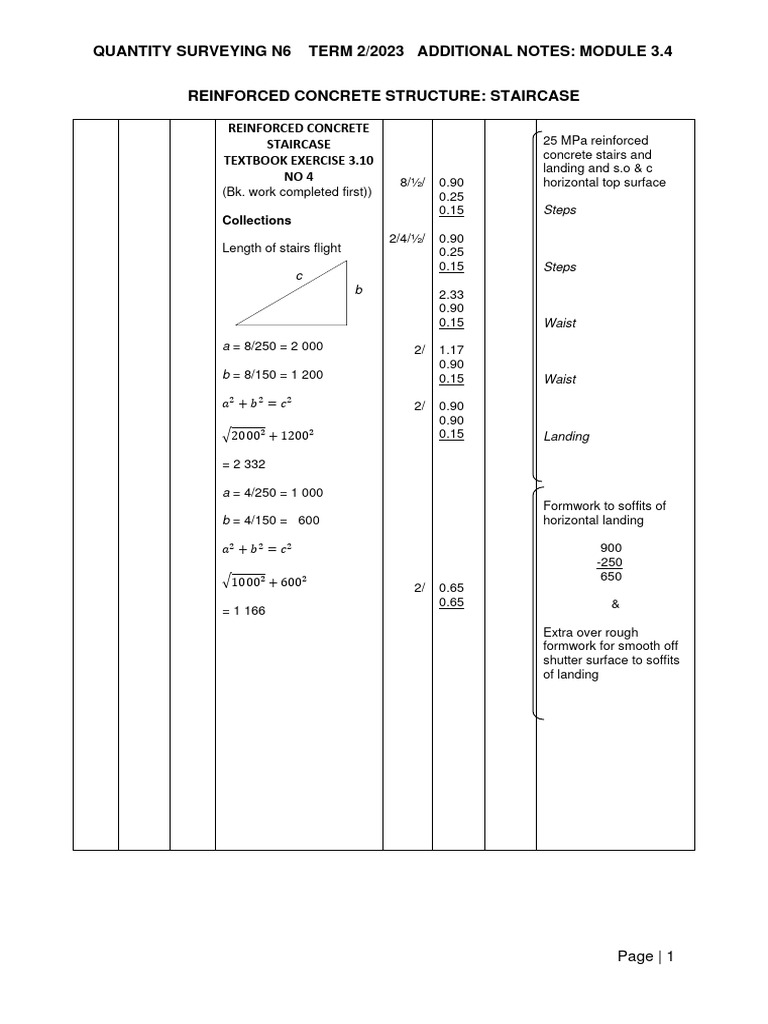 Staircase Reinforcement Calculation Guide | PDF | Stairs | Building ...