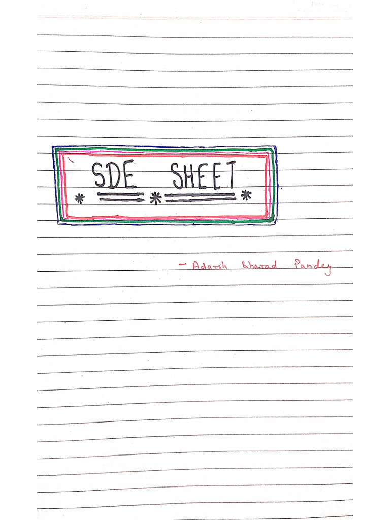 Sde sheet solution with explanation pdf