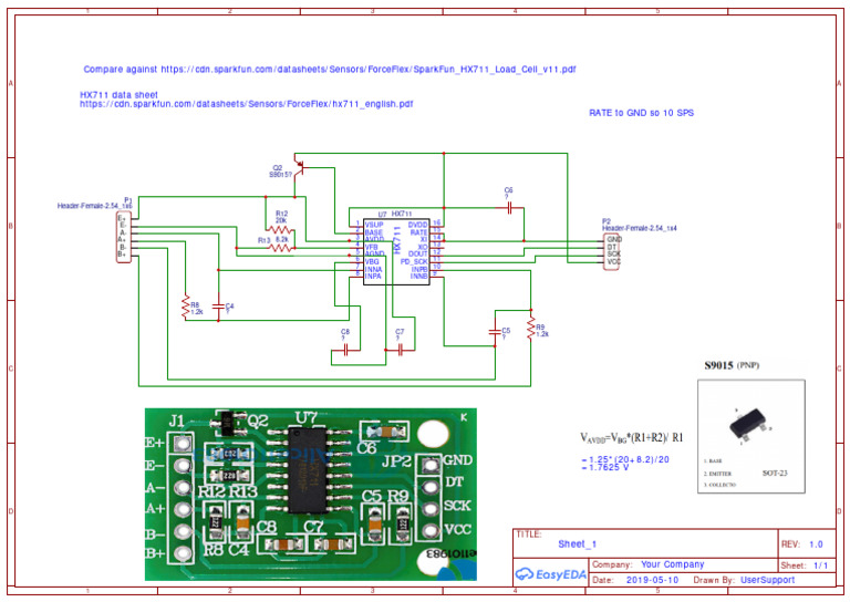 HX711 Circuit Schematic and Pinout | PDF