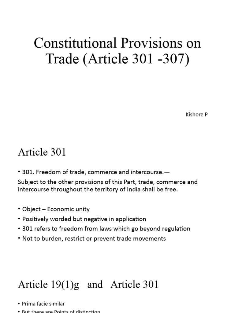 Unit 1 Constitutional Provisions On Trade - Competition Law | PDF ...