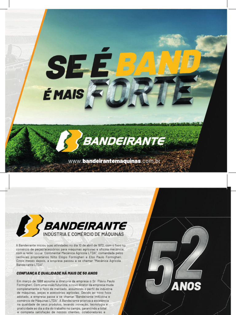 Máquinas Agrícolas Bandeirante: Qualidade e Inovação | PDF | Agricultura |  Trator