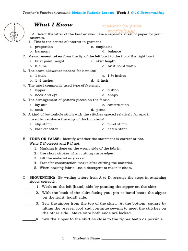 Module 3 0 pdf skirt sewing
