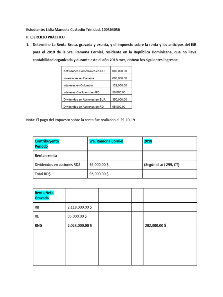 Practica-ISR-Personas Fisicas | PDF | Impuesto sobre la renta ...