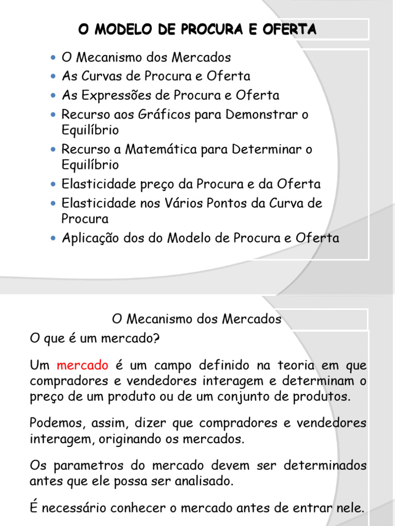 Modelo de Procura e Oferta em Mercados | PDF | Demanda | Oferta e procura