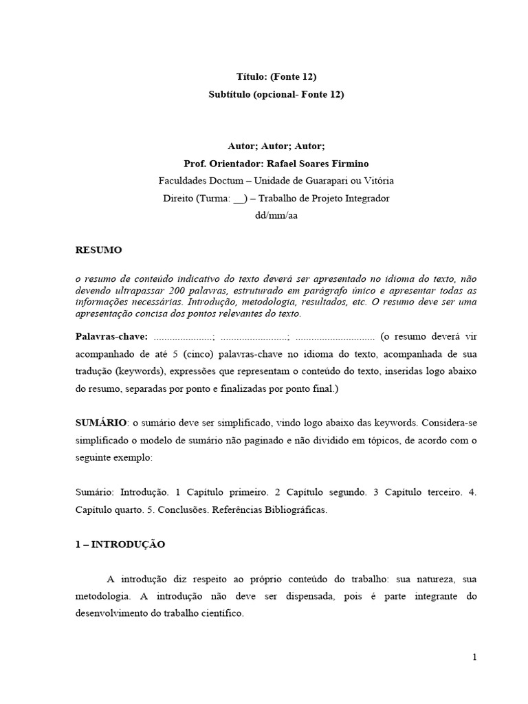 Modelo de Paper - Formatado | PDF | Citação | Abstract (resumo)