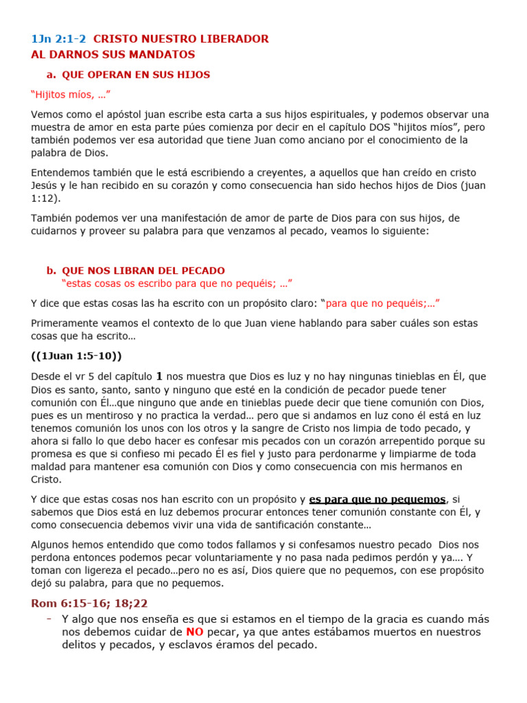 1Jn 2 1-2 | PDF | Pecado | Cristo (título)