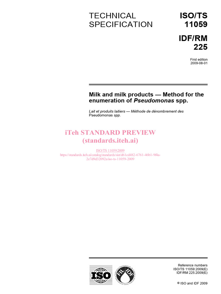 ISO-TS-11059-2009 - Enumeración de Pseudomonaa | PDF | International ...