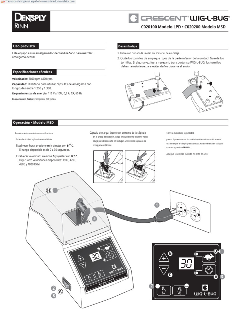 Instrucciones para WIG-L-BUG y LPD | PDF | Energia electrica | Bienes ...