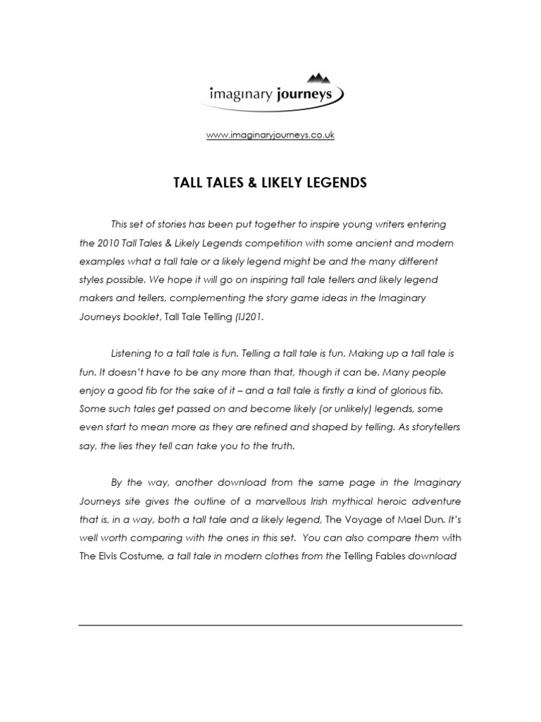 Inspiring Tall Tales for Young Writers | PDF | Legends