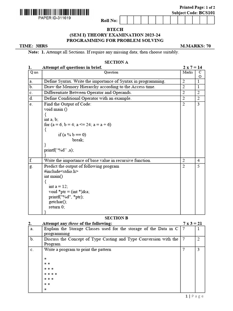 BCS101 | PDF | Software Development | Computer Engineering