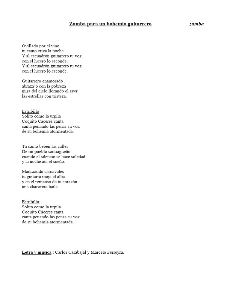 Letra Folclore Argentino - Copie | PDF | Musica argentina