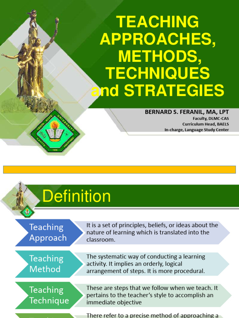 Teaching Approaches, Strategies and Methods | PDF | Teaching Method ...