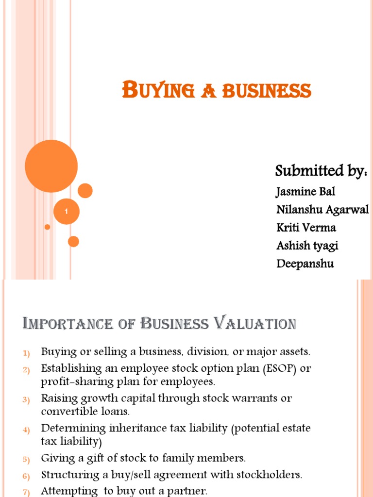 Business Acquisition and Valuation Guide | PDF | Book Value | Discounting