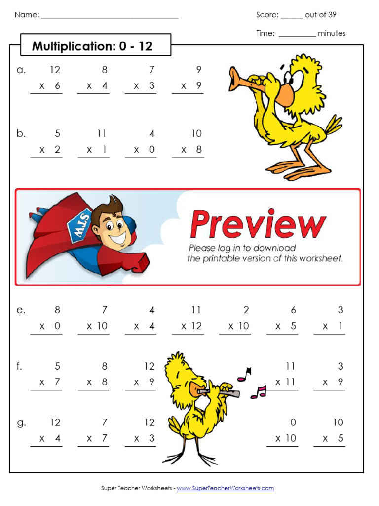 Multiplication Worksheet Answer Key | PDF | Teaching Methods & Materials