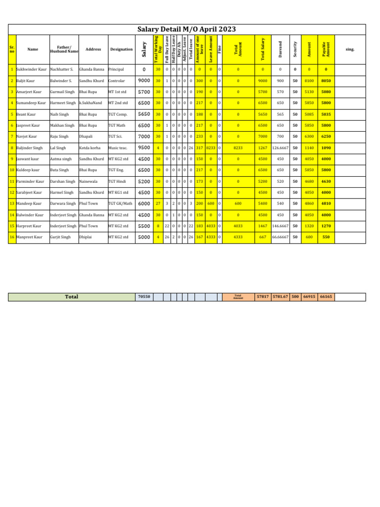 Staff salary details 2023 24 1 pdf punjab